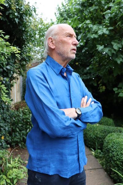 Cobalt Blue Linen Shirt