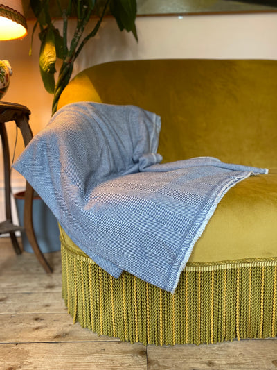 Light Denim Cashmere Blanket