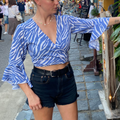 The Hội An Wrap-Top Blue