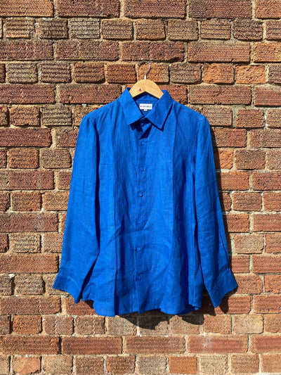 Cobalt Blue Linen Shirt