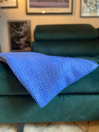 Cobalt Large Chevron Cashmere Blanket