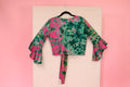 Sri Lanka Wrap Top Pink and Green