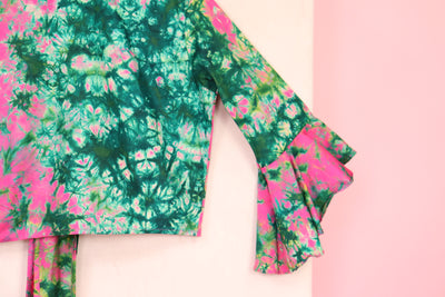 Sri Lanka Wrap Top Pink and Green